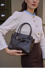 Mini sac à main et à bandoulière avec ceinture détaillée marron