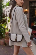 Sac bandoulière Diva Contrast Design pour femme - Marron crème