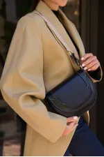 Sac à main et sac à bandoulière à coutures contrastées noir