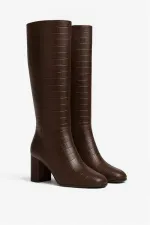 Bottes en crocodile marron
