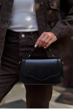 Flap Crossbody Hand and Shoulder Bag Black