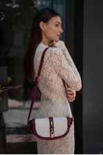 Sac bandoulière Diva Contrast Design pour femme - Bordeaux-Crème