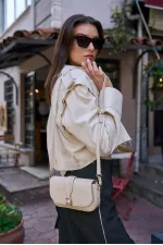 Sac bandoulière à boucle Alina pour femme - Crème
