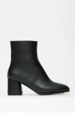 Bottes et bottines noires à talons hauts pour femme – Modèle élégant à porter au quotidien avec fermeture éclair
