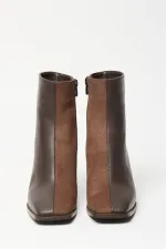 Bottes et bottines à talons plats en daim marron pour femmes - Fermeture éclair, style décontracté et élégant