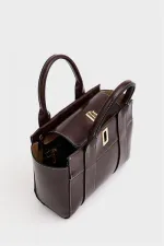 Mini sac fourre-tout à main et à bandoulière marron Mini sac fourre-tout à main et à bandoulière marron