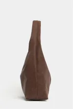 Sac cabas en daim marron pour femme - Modèle vintage souple