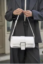 Sac à main et à bandoulière enduit blanc