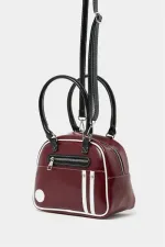 Retro Bowling Hand and Shoulder Bag Claret Red
