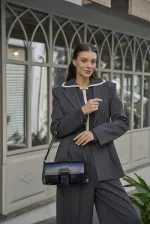 Sac à main et à bandoulière enduit noir