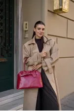 Sac à main rétro avec ceinture, rouge