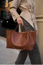 Sac fourre-tout à boucle beige