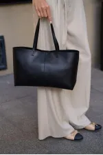 Minimal Tote El Ve Omuz Çantası Siyah Minimal Tote El Ve Omuz Çantası Siyah