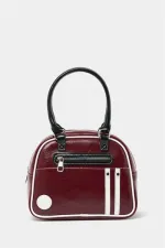 Retro Bowling Hand and Shoulder Bag Claret Red