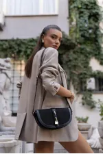 Diva Kontrast Tasarım Çapraz Askılı Kadın Çanta - Siyah
