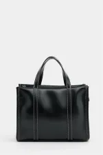 Sac à main et bandoulière style bohème en cuir et paille tricotée pour femme, noir
