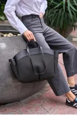 Sac fourre-tout contrasté noir