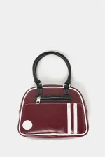 Retro Bowling Hand and Shoulder Bag Claret Red