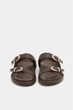 Chaussons tendance à double boucle marron