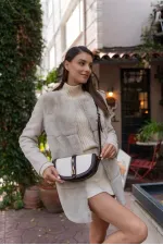 Sac bandoulière Diva Contrast Design pour femme - Marron crème