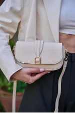 Sac bandoulière à boucle Alina pour femme - Crème