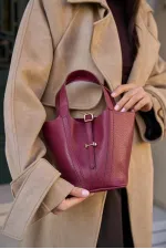 Sac panier avec accessoire de verrouillage, rouge bordeaux