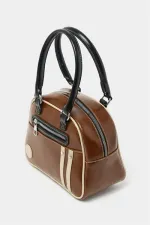 Retro Bowling Hand and Shoulder Bag Tan