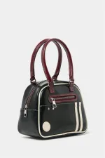 Retro Bowling Hand and Shoulder Bag Black