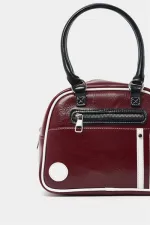 Retro Bowling Hand and Shoulder Bag Claret Red