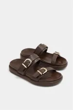 Chaussons tendance à double boucle marron