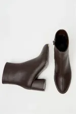 Bottes et bottines marron à talons hauts pour femmes – Bottes zippées décontractées et élégantes