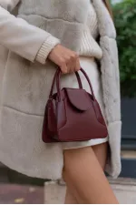 Sac Maja Mini City pour femme avec housse - Rouge bordeaux