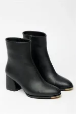 Bottes et bottines noires à talons hauts pour femme – Modèle élégant à porter au quotidien avec fermeture éclair