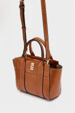 Mini sac fourre-tout à main et à bandoulière Tan Mini sac fourre-tout à main et à bandoulière Tan