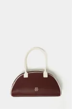 Sac à main et à bandoulière rétro rouge bordeaux