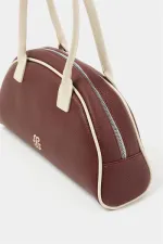 Sac à main et à bandoulière rétro rouge bordeaux