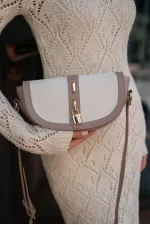 Sac bandoulière Diva Contrast Design pour femme - Vison foncé-crème