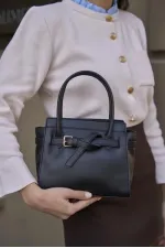 Mini sac à main et à bandoulière avec ceinture détaillée noir