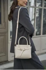 Mini sac à main et à bandoulière avec ceinture détaillée beige