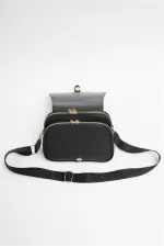 Sac à main et à bandoulière tendance et décontracté à boucle noir