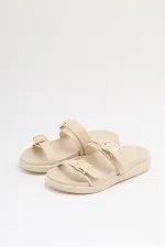 Chaussons tendance à double boucle crème