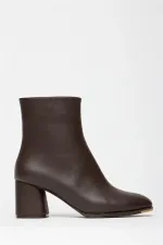 Bottes et bottines marron à talons hauts pour femmes – Bottes zippées décontractées et élégantes