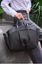 Sac fourre-tout contrasté noir
