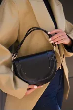 Sac à main et sac à bandoulière à coutures contrastées noir