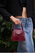Sac à main Maja Mini City pour femme avec rabat - Cuir verni bordeaux