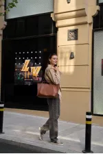 Sac fourre-tout à boucle beige