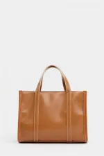 Sac à main et bandoulière style bohème en cuir et paille tricotée pour femme, couleur beige