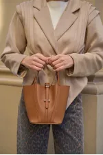 Sac panier avec cadenas, couleur fauve