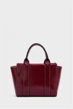 Mini sac fourre-tout à main et à bandoulière rouge bordeaux