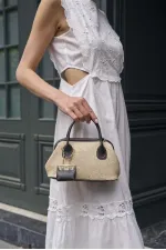 Mini sac à main texturé en osier noir